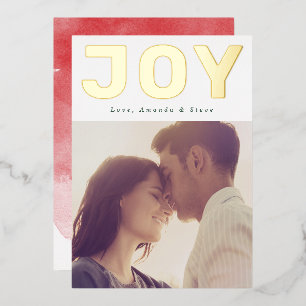 BOLD GOLD JOY Christmas Photo Foil Holiday Card