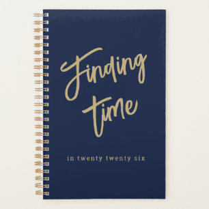 Bold Gold Script Typography Navy Blue & Gold Planner