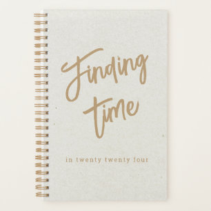 Bold Gold Script Typography Personalised Ivory Planner