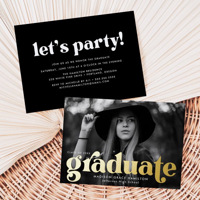 Bold Gold Typography Graduation Party (Creator Uploaded)
