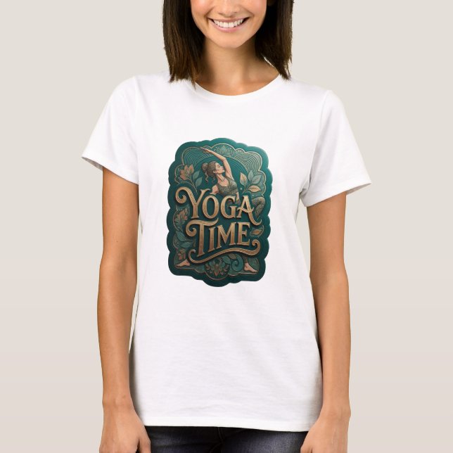 Bold Gold YOGA TIME Custom Tee (Front)