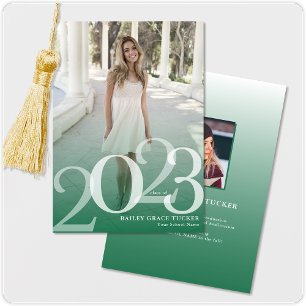 Bold GRAD 2023 Overlay Green Graduation Announcement