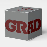 Bold GRAD Dark Maroon on Grey Graduation Party