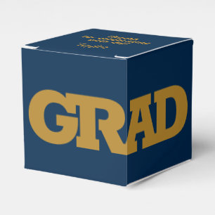 Bold GRAD   Gold and Navy Graduation Party Favour Box