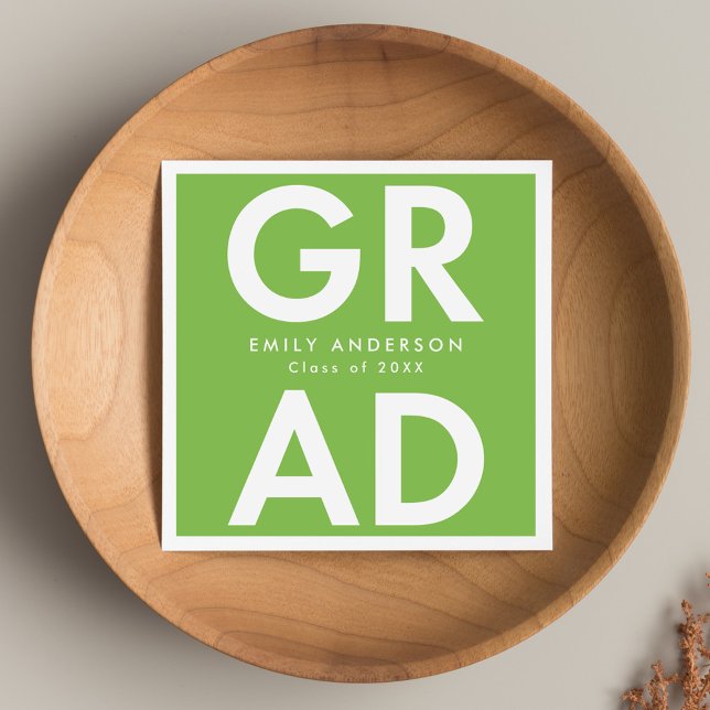 Bold Grad Lime Green Graduation Napkin (Creator Uploaded)