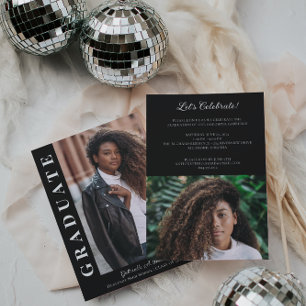 Bold Grad Modern Photo Announcement Party Invite