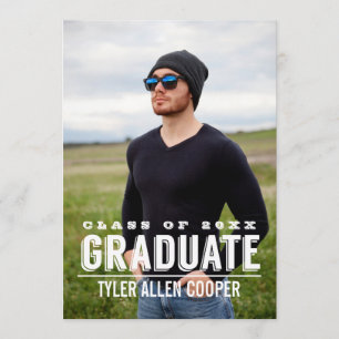 BOLD GRAD Photo Graduation Party Announcement