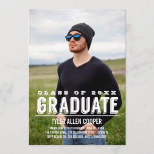 BOLD GRAD Photo Graduation Party Announcement