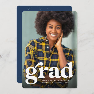 Bold grad vertical photo graduation announcement