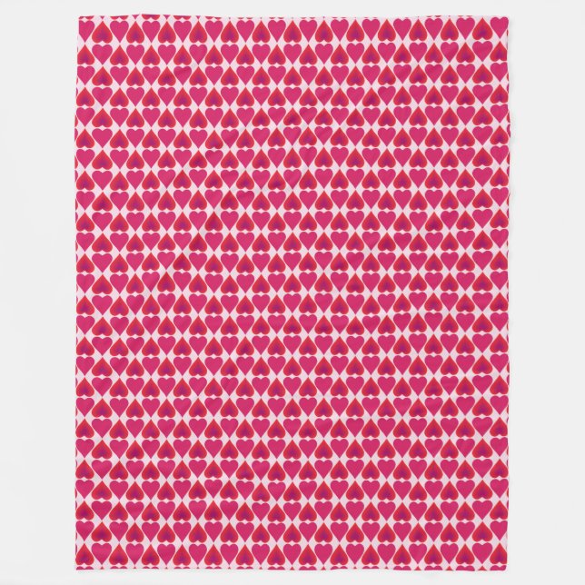 Bold Gradient Heart Fleece Blanket – Love Vibes (Front)