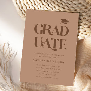 Bold Graduate Graduation Party Photo Terracotta Invitation