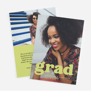 Bold Graduate   Modern Two Photo 2022 Graduation Invitation