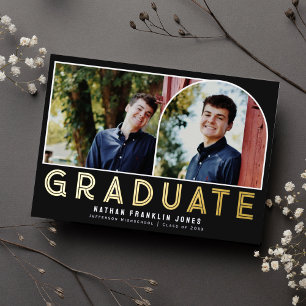 Bold Graduation Arch Photo Foil Invitation
