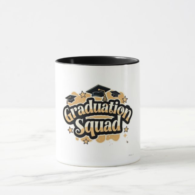 Bold Graduation Squad Caps Stars Mug (Center)