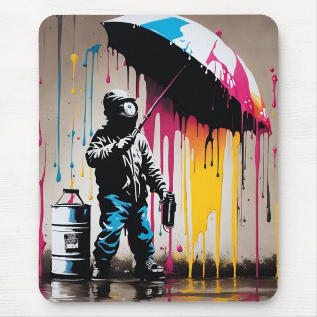 Bold Graffiti Kid Design Mouse Mat (Front)