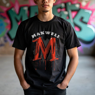  Bold Graffiti Monogram "M" - Customisable Urban T-Shirt