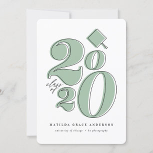Bold graphic class of 2020 graduation announcement