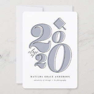 Bold graphic class of 2020 graduation announcement