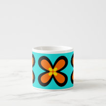 bold graphic flower CaféOlé 6oz. espresso cup