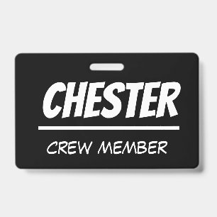 bold, graphic lanyard - crew member, volunteer etc ID badge