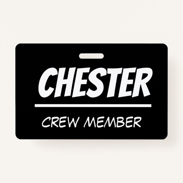 bold, graphic lanyard - crew member, volunteer etc ID badge (Front)