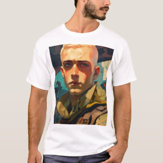 Bold Graphic Tee Featuring Striking Male Portrait 
