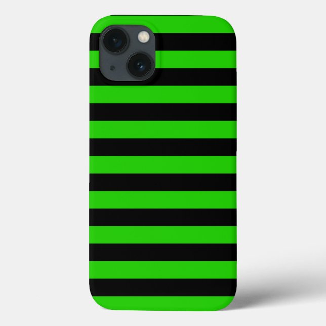 Bold Green and Black Stripes Pattern Case-Mate iPhone Case (Back)