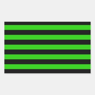Bold Green and Black Stripes Pattern Rectangular Sticker