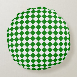 Bold Green and White Chevron Pattern 16" Round Cushion