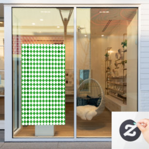 Bold Green and White Chevron Pattern Window Cling