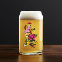 Bold Green Chinese Dragon Lotus Teal Tattoo