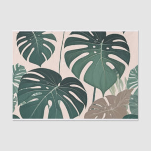 Bold Green Monstera Leaves Tropical Jungle Tissue Paper
