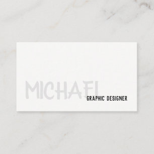 Bold Grey Black Simple Text Business Card