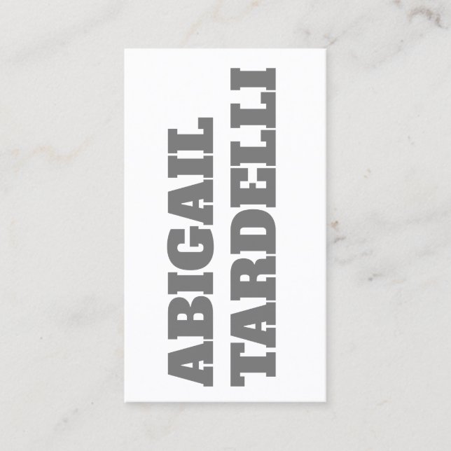 Bold Grey White Minimalist Modern Elegant Business Card (Front)