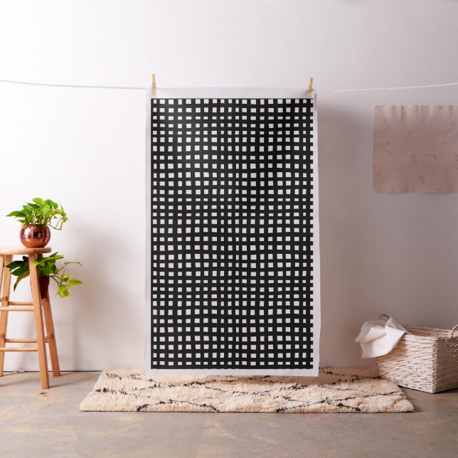 Bold Grid 091216 - Black on White Fabric (In Situ)
