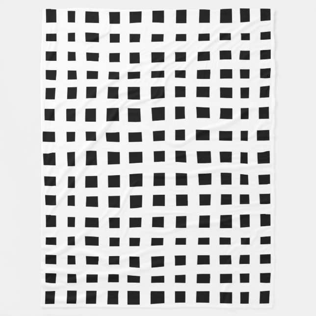 Bold Grid 091216 - White on Black Fleece Blanket (Front)