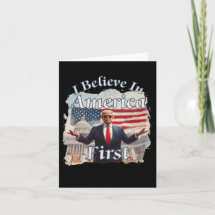 Bold Gritty Retro Political Slogan America First D Card