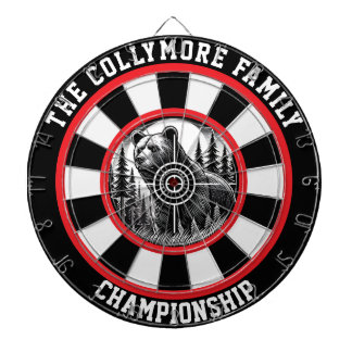 Bold Grizzly Target Forest Art Dartboard