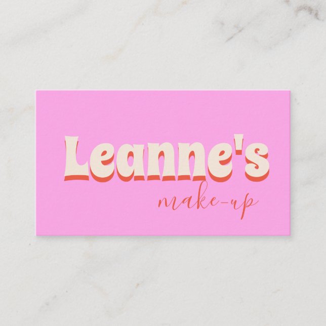 Bold Groovy Makeup Salon Nails Trendy  Business Card (Front)