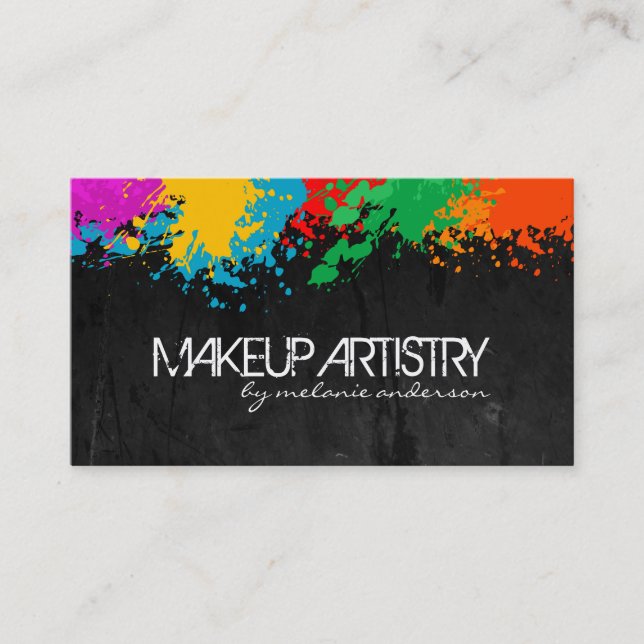 BOLD GRUNGE MAKEUP ARTIST BUSINESS CARD (Front)