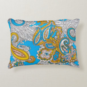 Bold, grungy, islamic, psychedelic, colourful orna decorative cushion