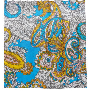Bold, grungy, islamic, psychedelic, colourful orna shower curtain