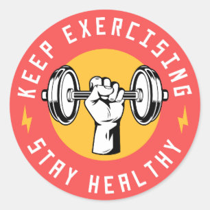 Bold Gym / Fitness sweat now shine later Classic Round Sticker