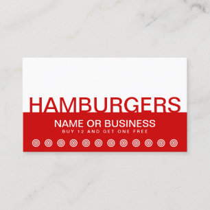 bold HAMBURGERS customer loyalty card