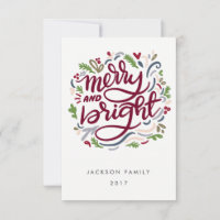 Bold Hand Lettered merry and Bright Holiday