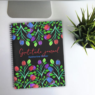 Bold Hand-painted Flowers Gratitude Journal