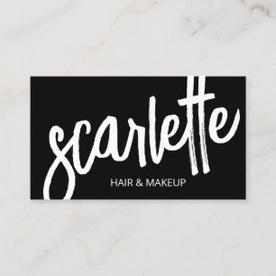 Bold Handwritten Brush Script Black Beauty Business Card