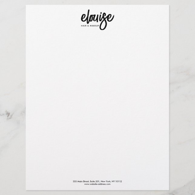 Bold Handwritten Brush Script  Custom Letterhead (Front)