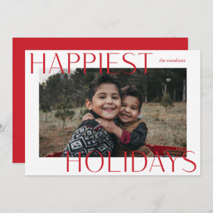 Bold Happiest Holidays Photo Card