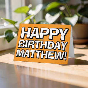 Bold Happy Birthday Custom Name Birthday Greeting Card